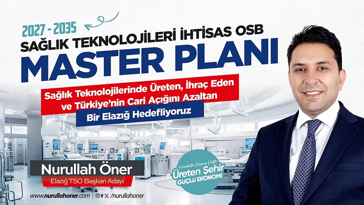 Nurullah Öner’den Elazığ’a 1.000 dönümlük sağlık teknolojileri OSB projesi